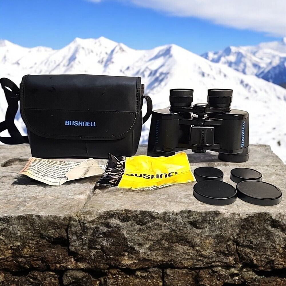 Bushnell 13-7307 Powerview 7 x 35 WA 487 Ft at 1,000 Yds Binoculars w/Case, Caps